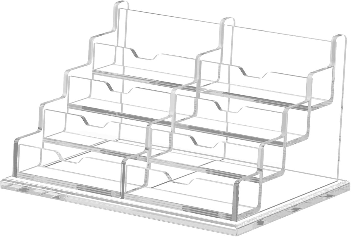 Acrylic Business Card Holder Display Stand for Desk 4 Slot 4 Tier