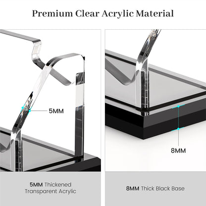YUXUN Black Business Card Holder for Desk-1 Slot, Acrylic Business Card Holder for Women Men,50+ Business Cards Display Stand for Exhibition, Home, Office