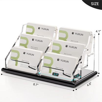 YUXUN Black Business Card Holder for Desk-1 Slot, Acrylic Business Card Holder for Women Men,50+ Business Cards Display Stand for Exhibition, Home, Office