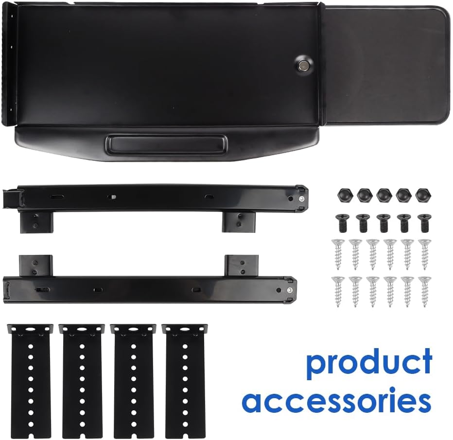 Under Desk Mounted Keyboard Tray Steel Slide with Rotational Mouse Platform for Office