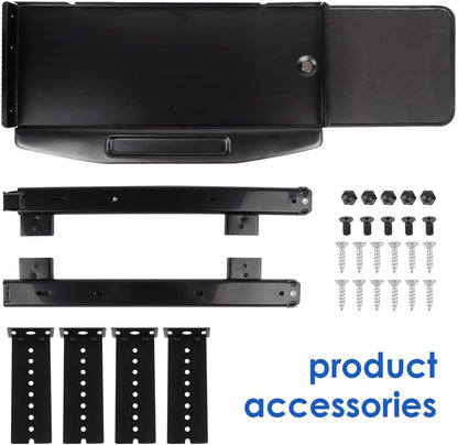 Under Desk Mounted Keyboard Tray Steel Slide with Rotational Mouse Platform for Office