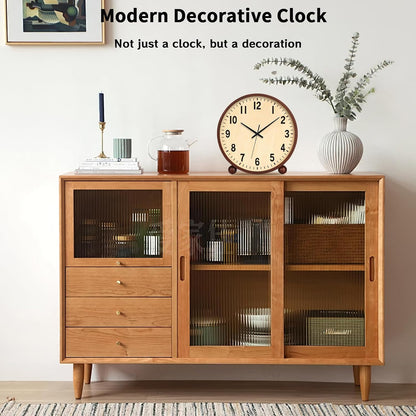 Wooden Table Clock,8in Silent Non-Ticking Desk Clock,Battery Operated Desktop Analog Clock for Living Room Bedroom Kitchen Office Classroom Decor (Walnut)