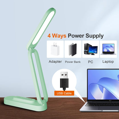 LED Desk Lamp for Office Home & Battery Operated Lamp Rechargeable Lamp Foldable & Portable Light, LED Desk Light Strip, 3 Brightness Dimmable Small Desk Lamp Wireless Reading Lamp (White)