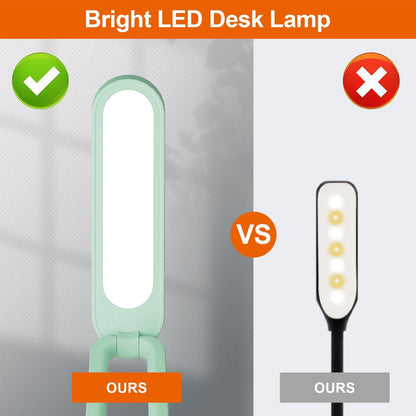 LED Desk Lamp for Office Home & Battery Operated Lamp Rechargeable Lamp Foldable & Portable Light, LED Desk Light Strip, 3 Brightness Dimmable Small Desk Lamp Wireless Reading Lamp (White)