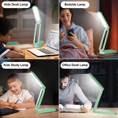 LED Desk Lamp for Office Home & Battery Operated Lamp Rechargeable Lamp Foldable & Portable Light, LED Desk Light Strip, 3 Brightness Dimmable Small Desk Lamp Wireless Reading Lamp (White)