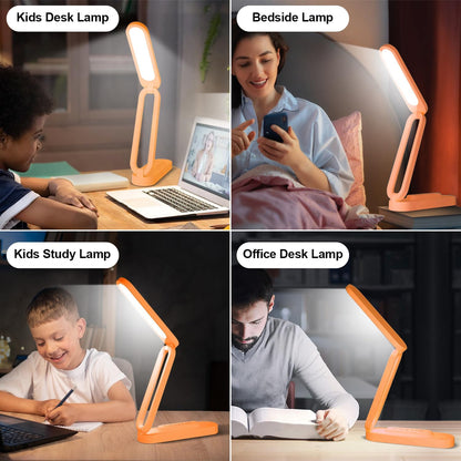 LED Desk Lamp for Office Home & Battery Operated Lamp Rechargeable Lamp Foldable & Portable Light, LED Desk Light Strip, 3 Brightness Dimmable Small Desk Lamp Wireless Reading Lamp (White)