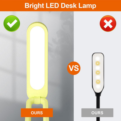 LED Desk Lamp for Office Home & Battery Operated Lamp Rechargeable Lamp Foldable & Portable Light, LED Desk Light Strip, 3 Brightness Dimmable Small Desk Lamp Wireless Reading Lamp (White)