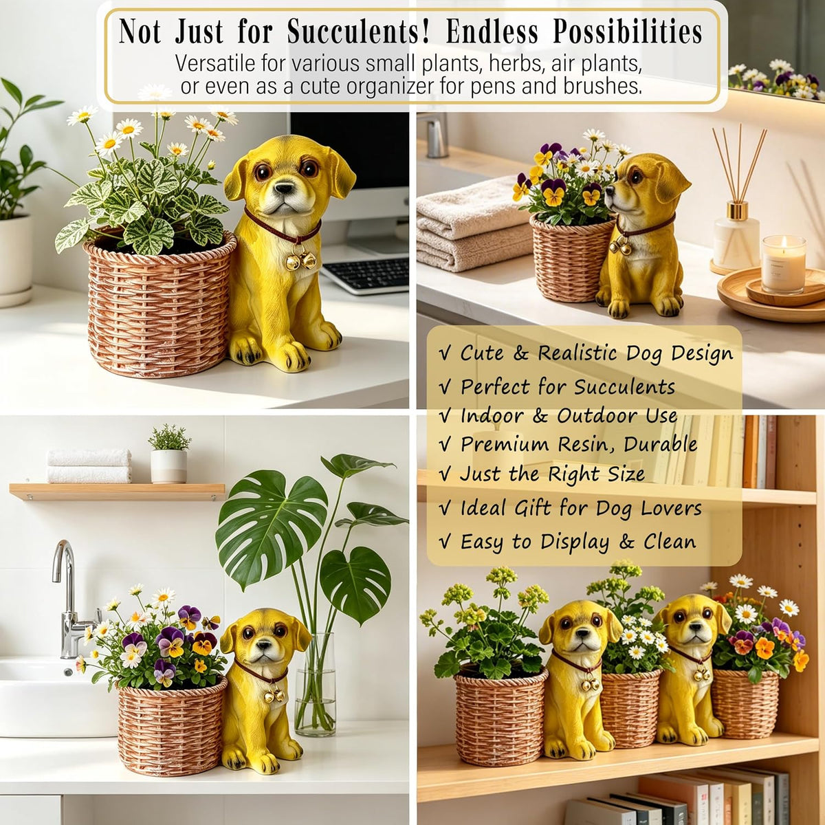 3.3” Mini Panda Ceramic Planter, Adorable Mini Indoor Plant Pot with Drainage Hole, Cute Animal Flower Pot for Succulents, Herbs, Small Desk Plant, Home Office Desk Decor