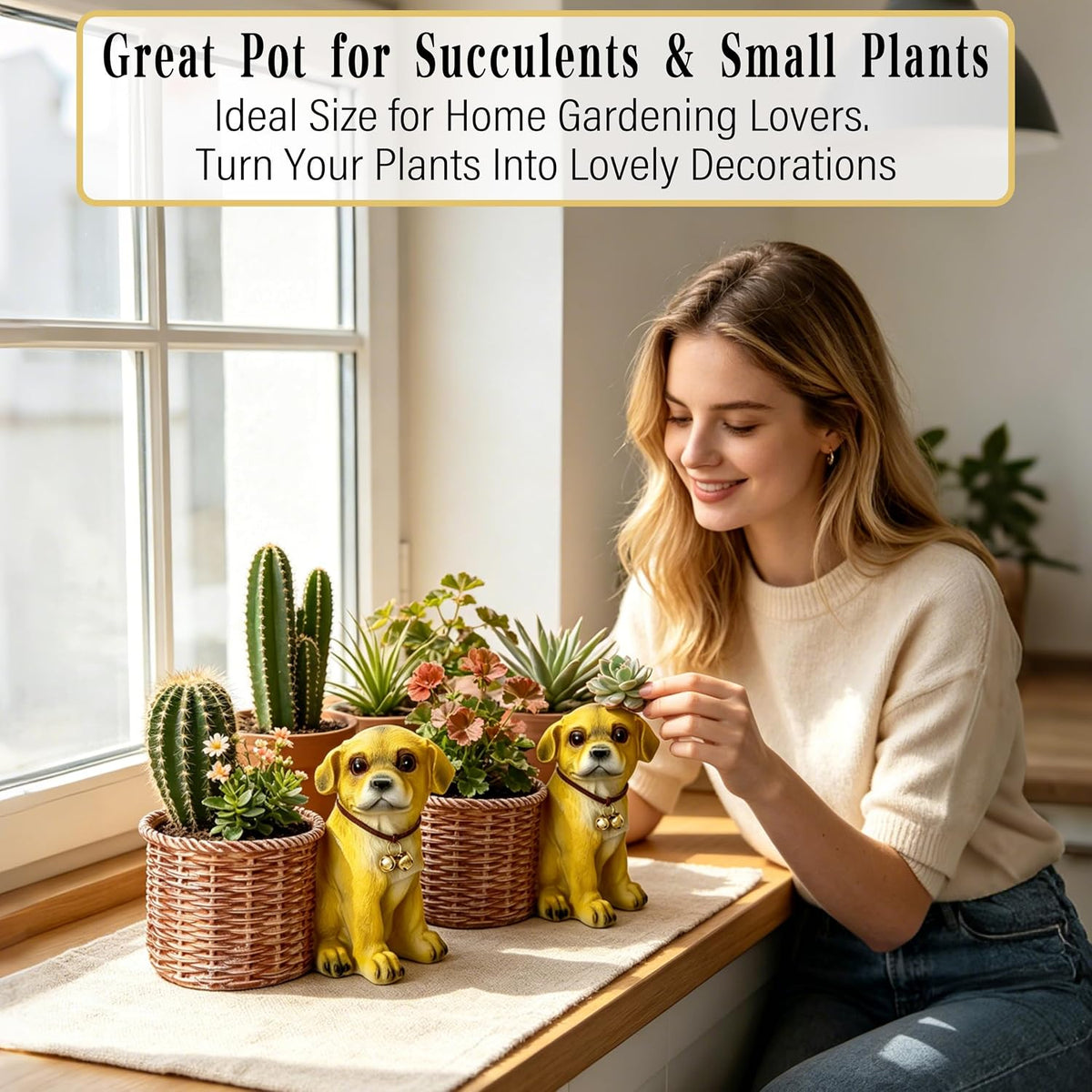 3.3” Mini Panda Ceramic Planter, Adorable Mini Indoor Plant Pot with Drainage Hole, Cute Animal Flower Pot for Succulents, Herbs, Small Desk Plant, Home Office Desk Decor