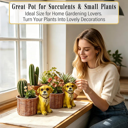 3.3” Mini Panda Ceramic Planter, Adorable Mini Indoor Plant Pot with Drainage Hole, Cute Animal Flower Pot for Succulents, Herbs, Small Desk Plant, Home Office Desk Decor