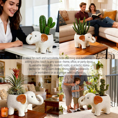 3.3” Mini Panda Ceramic Planter, Adorable Mini Indoor Plant Pot with Drainage Hole, Cute Animal Flower Pot for Succulents, Herbs, Small Desk Plant, Home Office Desk Decor