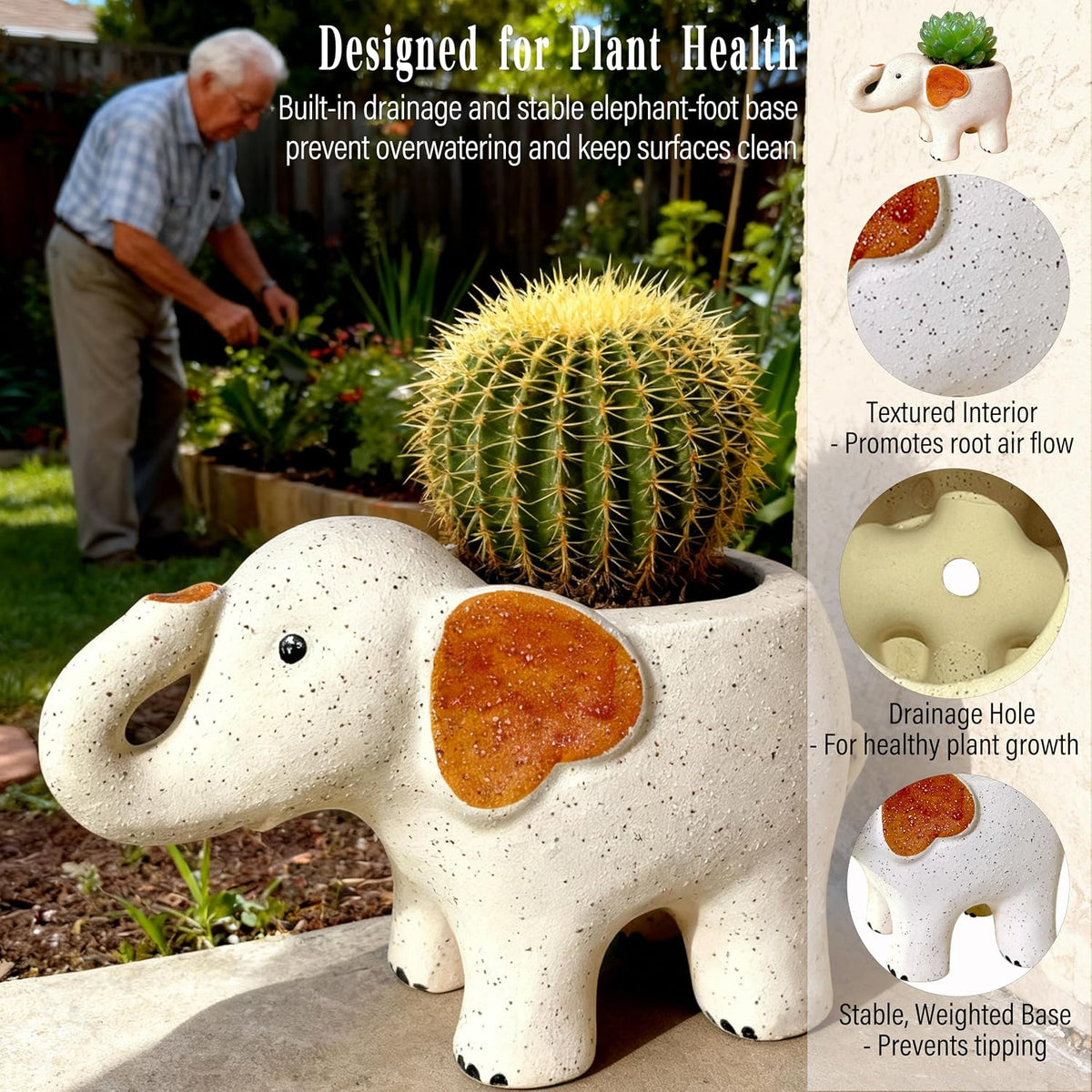 3.3” Mini Panda Ceramic Planter, Adorable Mini Indoor Plant Pot with Drainage Hole, Cute Animal Flower Pot for Succulents, Herbs, Small Desk Plant, Home Office Desk Decor