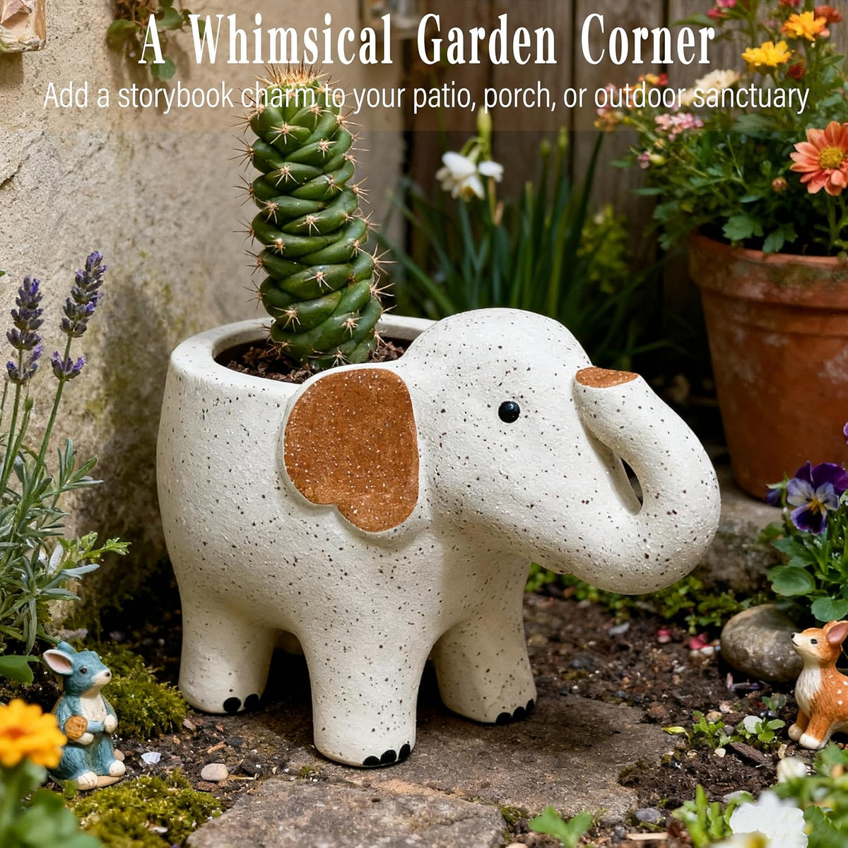 3.3” Mini Panda Ceramic Planter, Adorable Mini Indoor Plant Pot with Drainage Hole, Cute Animal Flower Pot for Succulents, Herbs, Small Desk Plant, Home Office Desk Decor