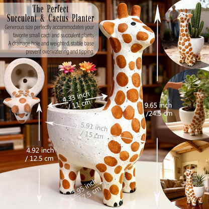 3.3” Mini Panda Ceramic Planter, Adorable Mini Indoor Plant Pot with Drainage Hole, Cute Animal Flower Pot for Succulents, Herbs, Small Desk Plant, Home Office Desk Decor