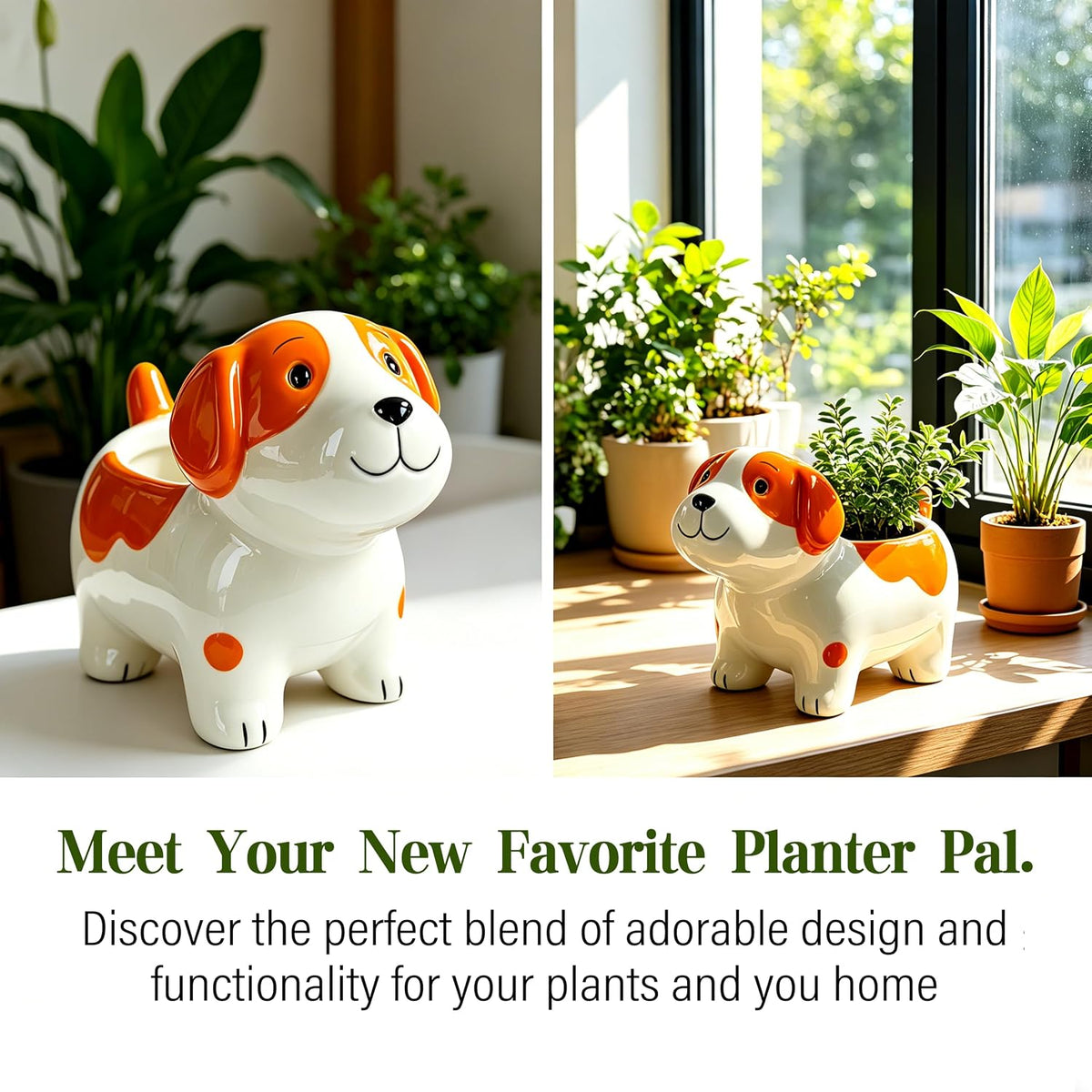 3.3” Mini Panda Ceramic Planter, Adorable Mini Indoor Plant Pot with Drainage Hole, Cute Animal Flower Pot for Succulents, Herbs, Small Desk Plant, Home Office Desk Decor