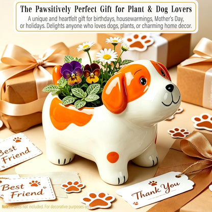 3.3” Mini Panda Ceramic Planter, Adorable Mini Indoor Plant Pot with Drainage Hole, Cute Animal Flower Pot for Succulents, Herbs, Small Desk Plant, Home Office Desk Decor