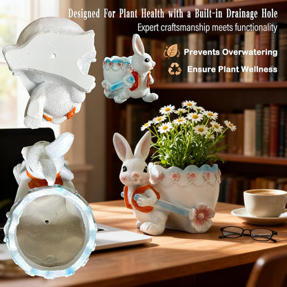 3.3” Mini Panda Ceramic Planter, Adorable Mini Indoor Plant Pot with Drainage Hole, Cute Animal Flower Pot for Succulents, Herbs, Small Desk Plant, Home Office Desk Decor