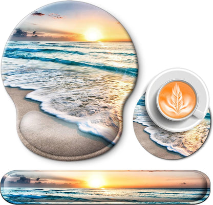 Mouse Pad and Keyboard Wrist Rest Support,Ergonomic Mouse Pad Set
