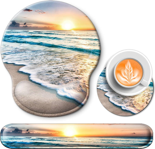 Mouse Pad and Keyboard Wrist Rest Support,Ergonomic Mouse Pad Set