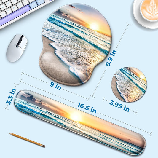 Mouse Pad and Keyboard Wrist Rest Support,Ergonomic Mouse Pad Set