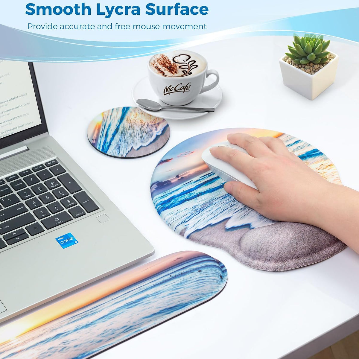 Mouse Pad and Keyboard Wrist Rest Support,Ergonomic Mouse Pad Set