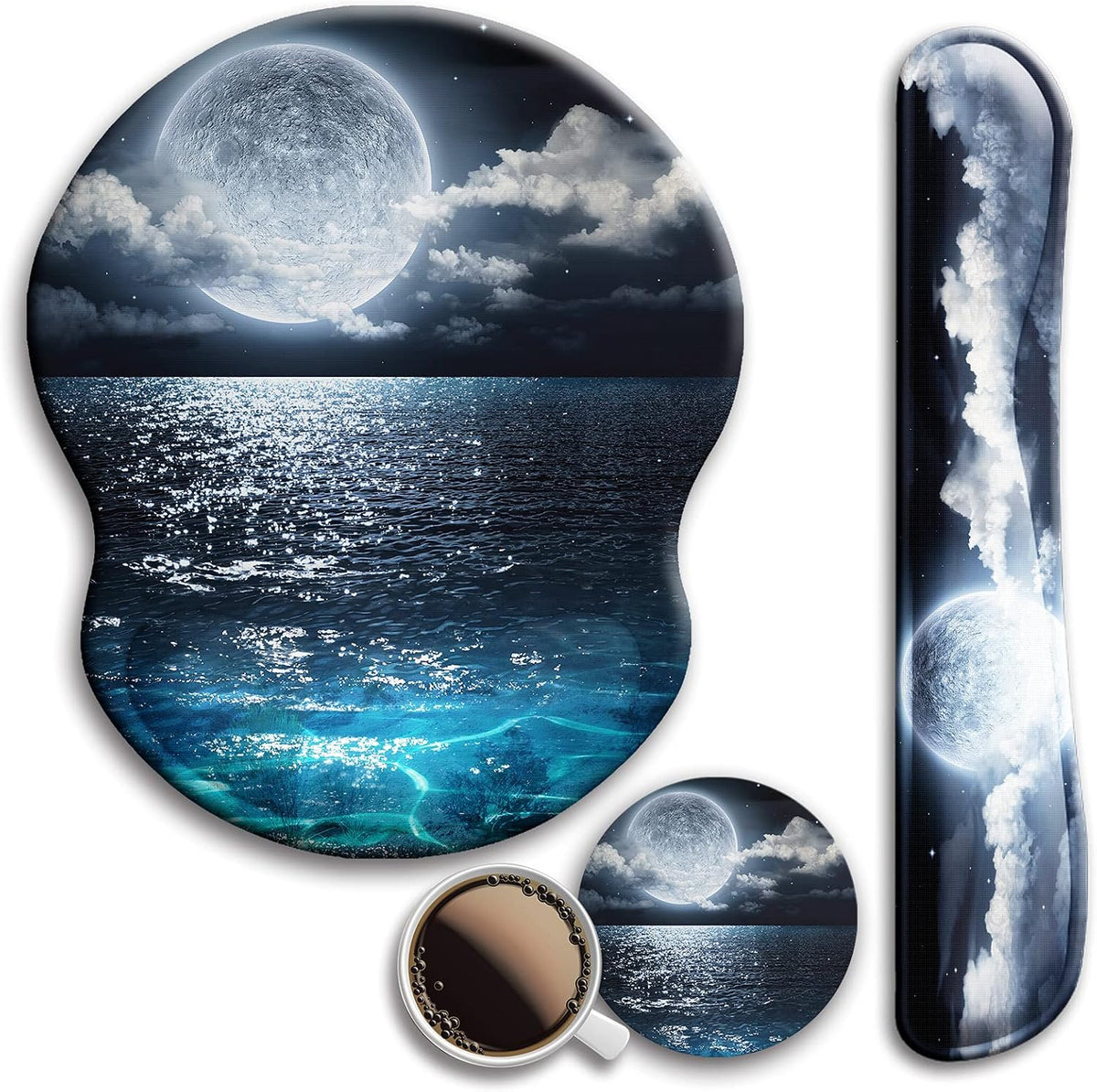 Mouse Pad and Keyboard Wrist Rest Support,Ergonomic Mouse Pad Set