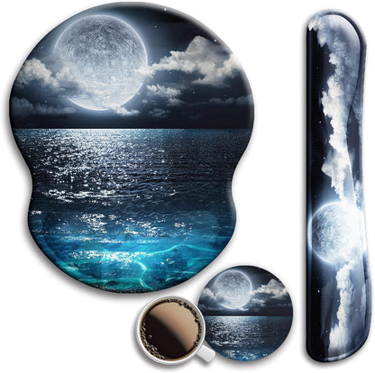 Mouse Pad and Keyboard Wrist Rest Support,Ergonomic Mouse Pad Set