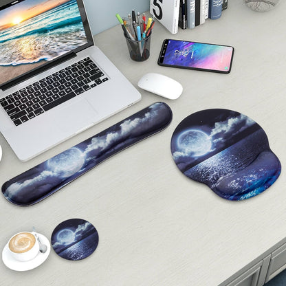 Mouse Pad and Keyboard Wrist Rest Support,Ergonomic Mouse Pad Set