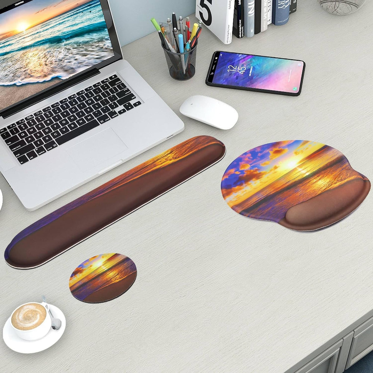 Mouse Pad and Keyboard Wrist Rest Support,Ergonomic Mouse Pad Set