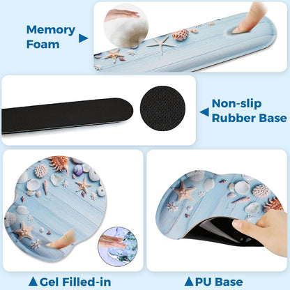Mouse Pad and Keyboard Wrist Rest Support,Ergonomic Mouse Pad Set