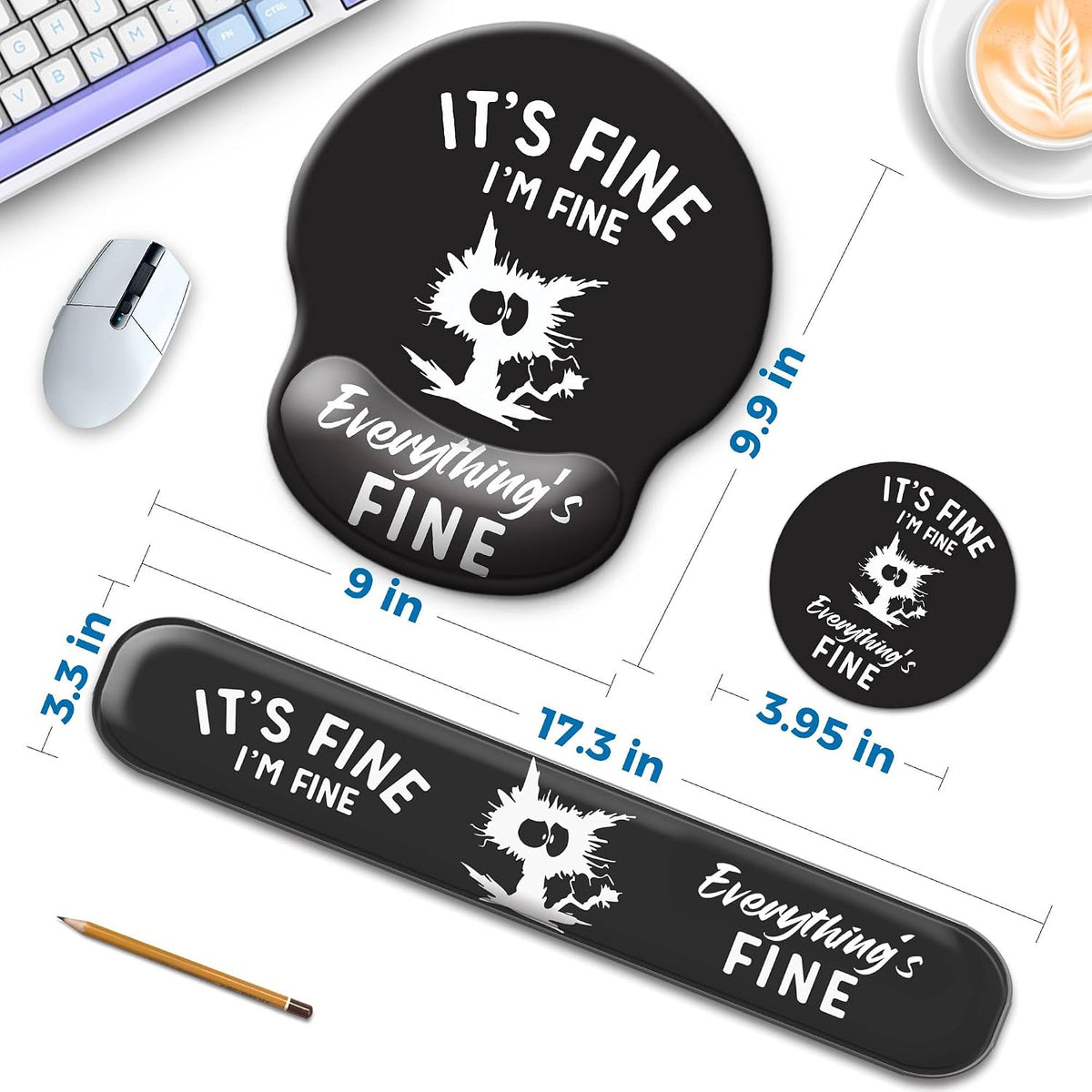 Mouse Pad and Keyboard Wrist Rest Support,Ergonomic Mouse Pad Set
