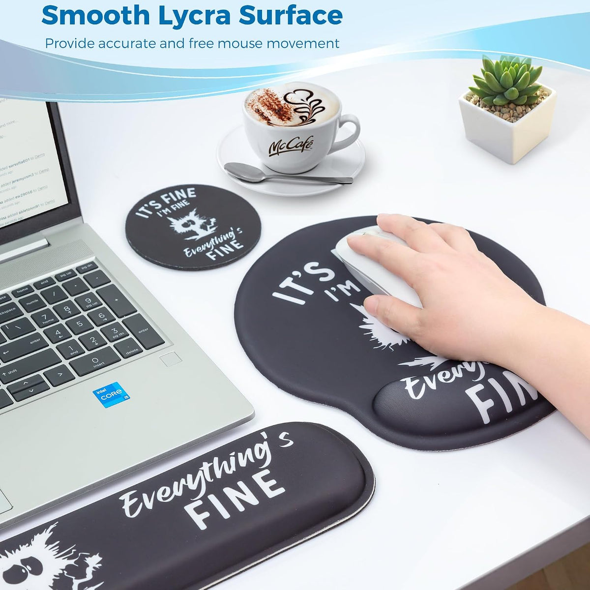 Mouse Pad and Keyboard Wrist Rest Support,Ergonomic Mouse Pad Set