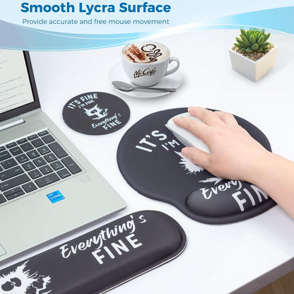 Mouse Pad and Keyboard Wrist Rest Support,Ergonomic Mouse Pad Set