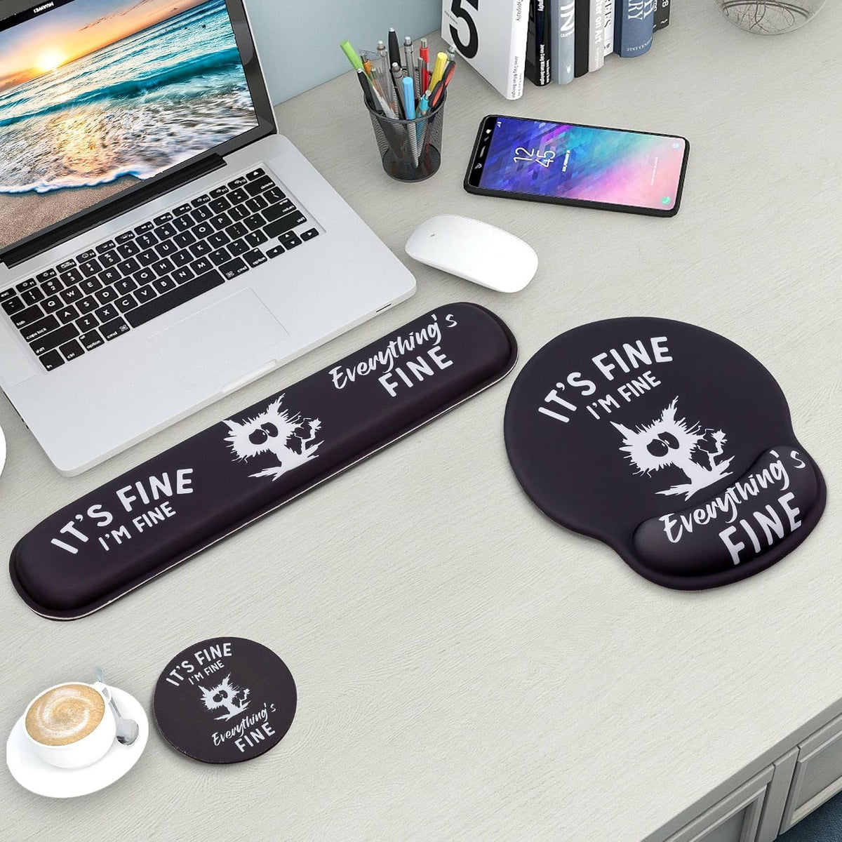 Mouse Pad and Keyboard Wrist Rest Support,Ergonomic Mouse Pad Set