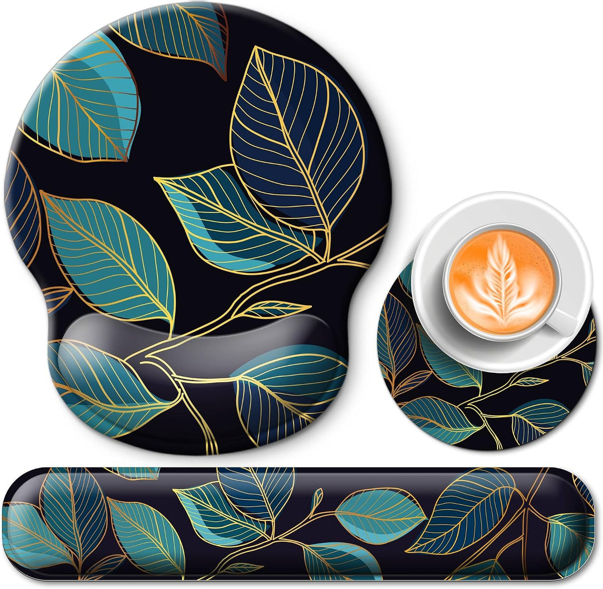 Mouse Pad and Keyboard Wrist Rest Support,Ergonomic Mouse Pad Set