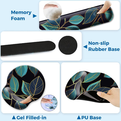Mouse Pad and Keyboard Wrist Rest Support,Ergonomic Mouse Pad Set