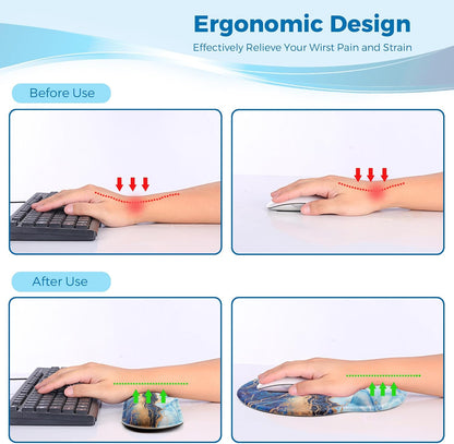 Mouse Pad and Keyboard Wrist Rest Support,Ergonomic Mouse Pad Set
