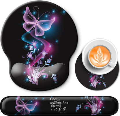 Mouse Pad and Keyboard Wrist Rest Support,Ergonomic Mouse Pad Set