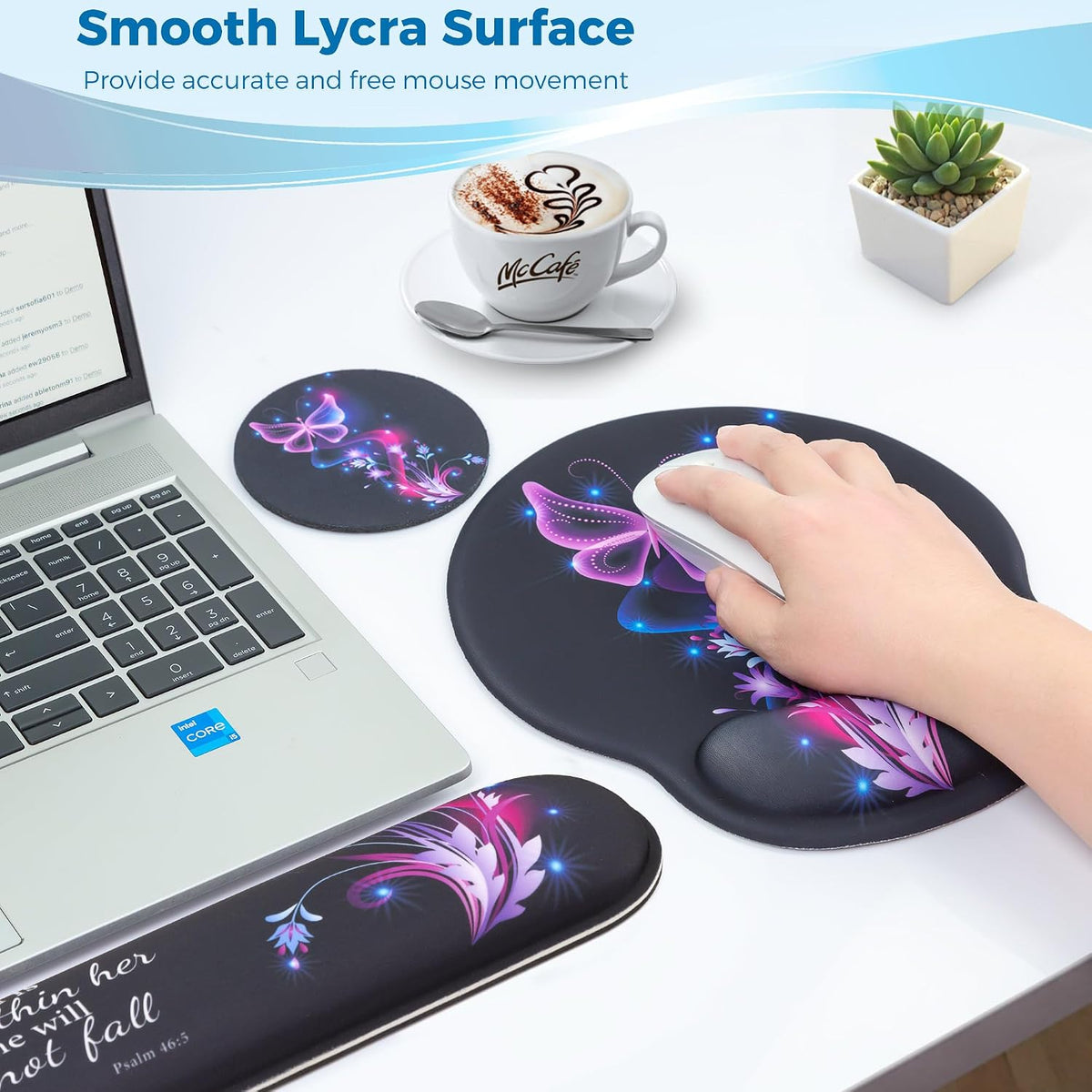 Mouse Pad and Keyboard Wrist Rest Support,Ergonomic Mouse Pad Set