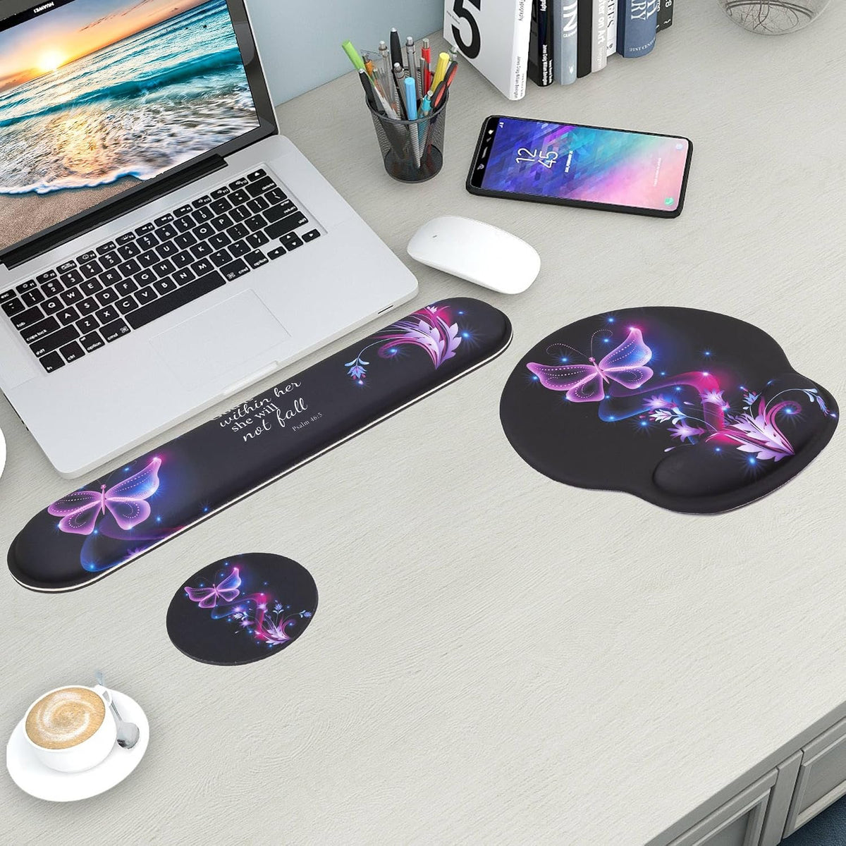 Mouse Pad and Keyboard Wrist Rest Support,Ergonomic Mouse Pad Set
