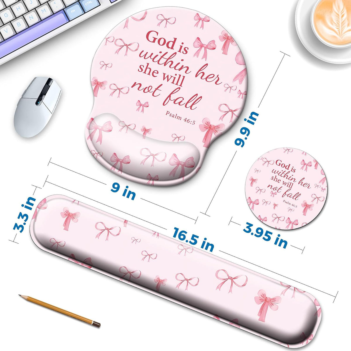 Mouse Pad and Keyboard Wrist Rest Support,Ergonomic Mouse Pad Set