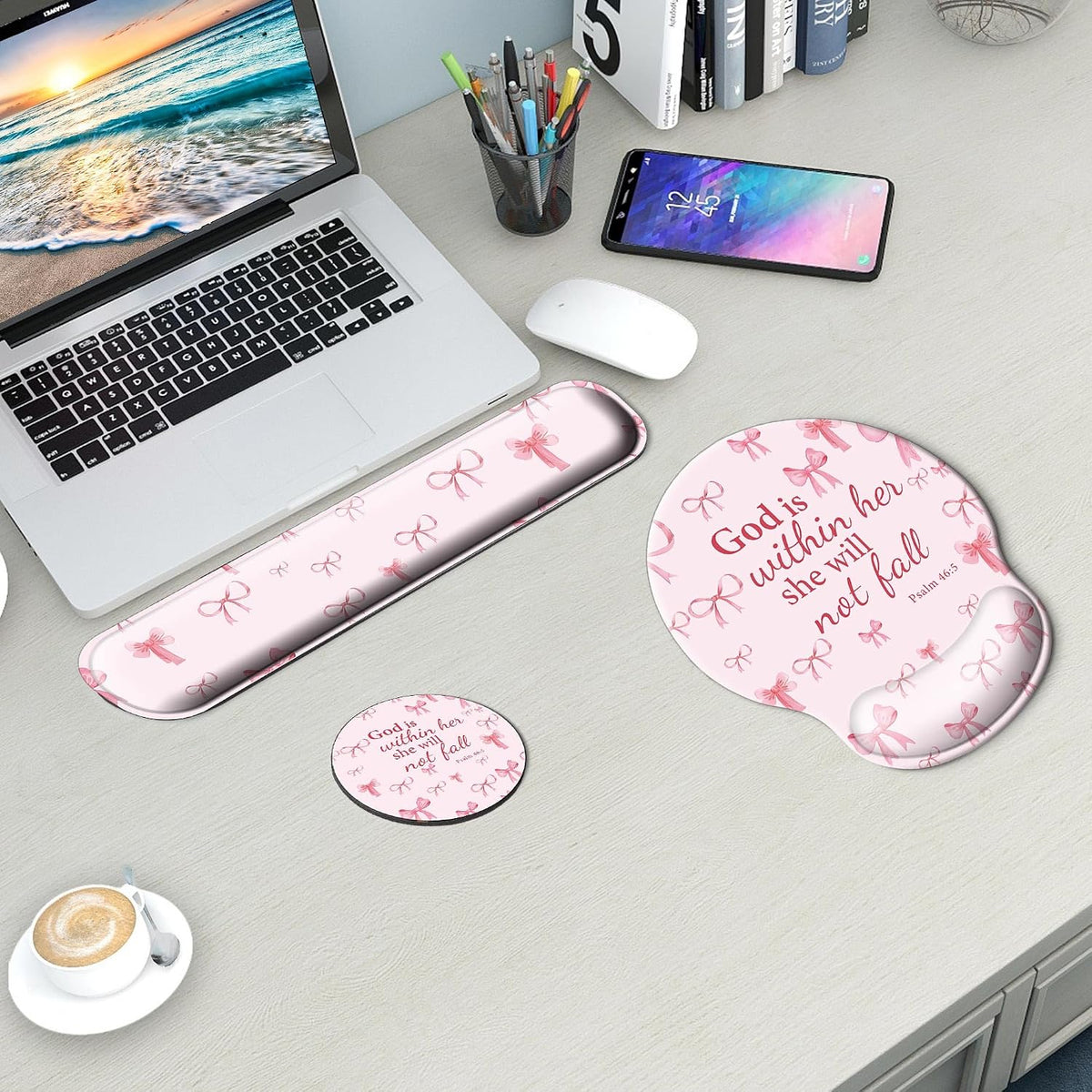 Mouse Pad and Keyboard Wrist Rest Support,Ergonomic Mouse Pad Set