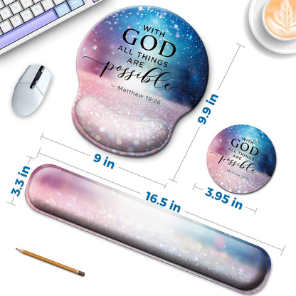 Mouse Pad and Keyboard Wrist Rest Support,Ergonomic Mouse Pad Set