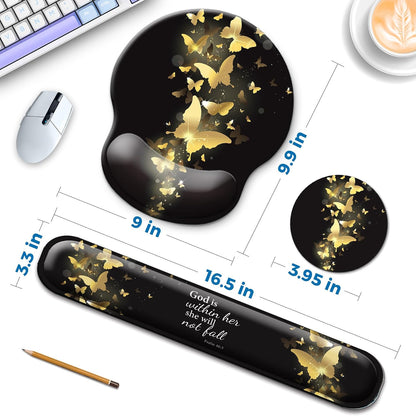 Mouse Pad and Keyboard Wrist Rest Support,Ergonomic Mouse Pad Set