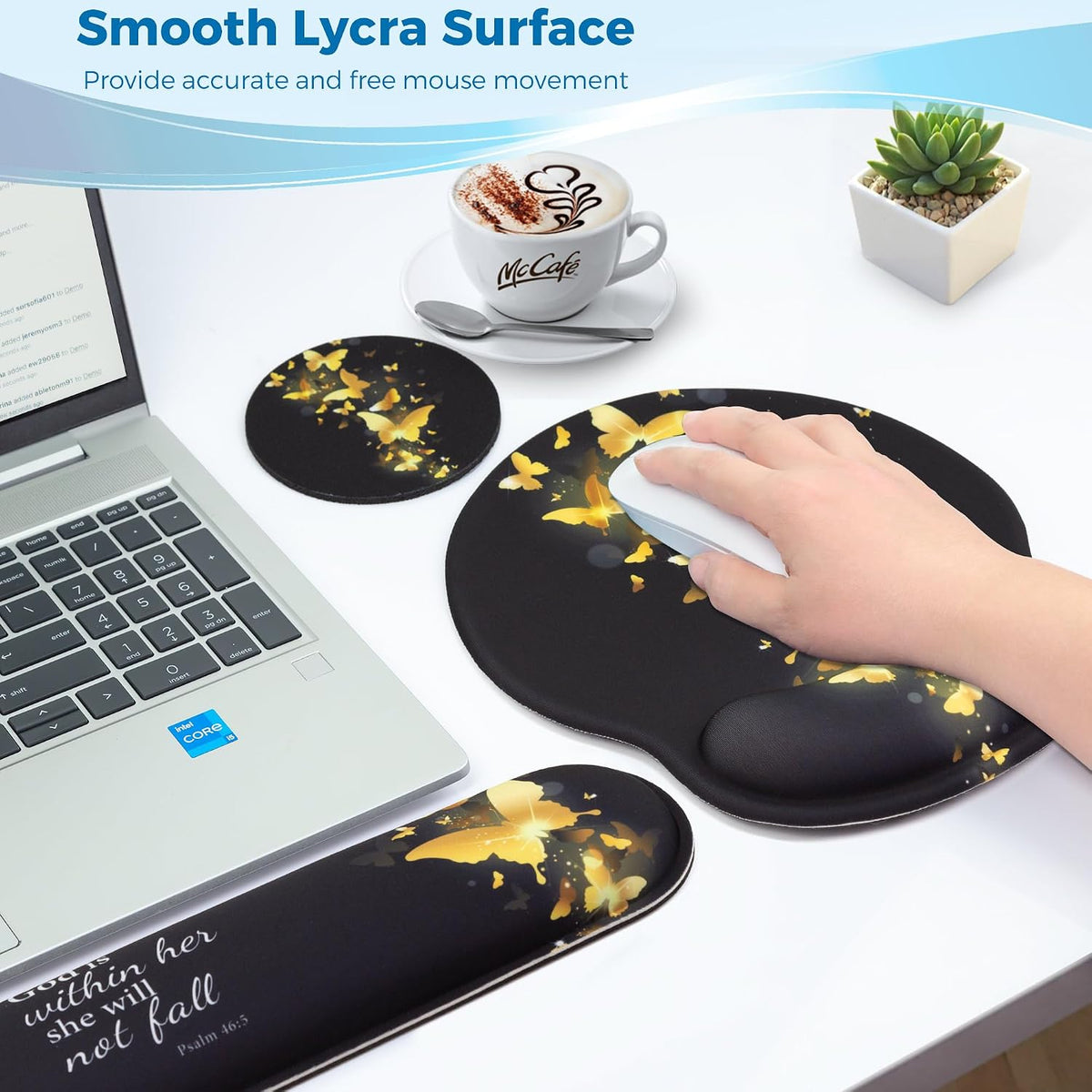 Mouse Pad and Keyboard Wrist Rest Support,Ergonomic Mouse Pad Set
