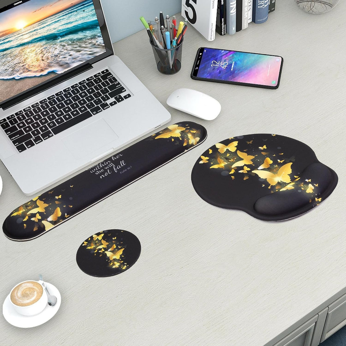 Mouse Pad and Keyboard Wrist Rest Support,Ergonomic Mouse Pad Set