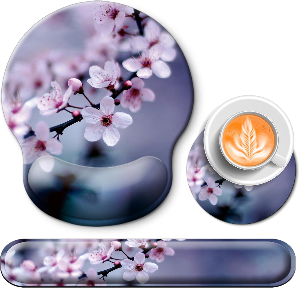 Mouse Pad and Keyboard Wrist Rest Support,Ergonomic Mouse Pad Set