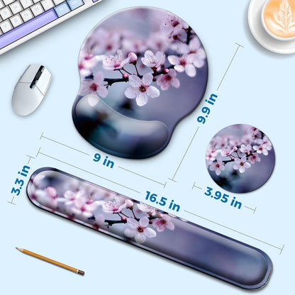 Mouse Pad and Keyboard Wrist Rest Support,Ergonomic Mouse Pad Set