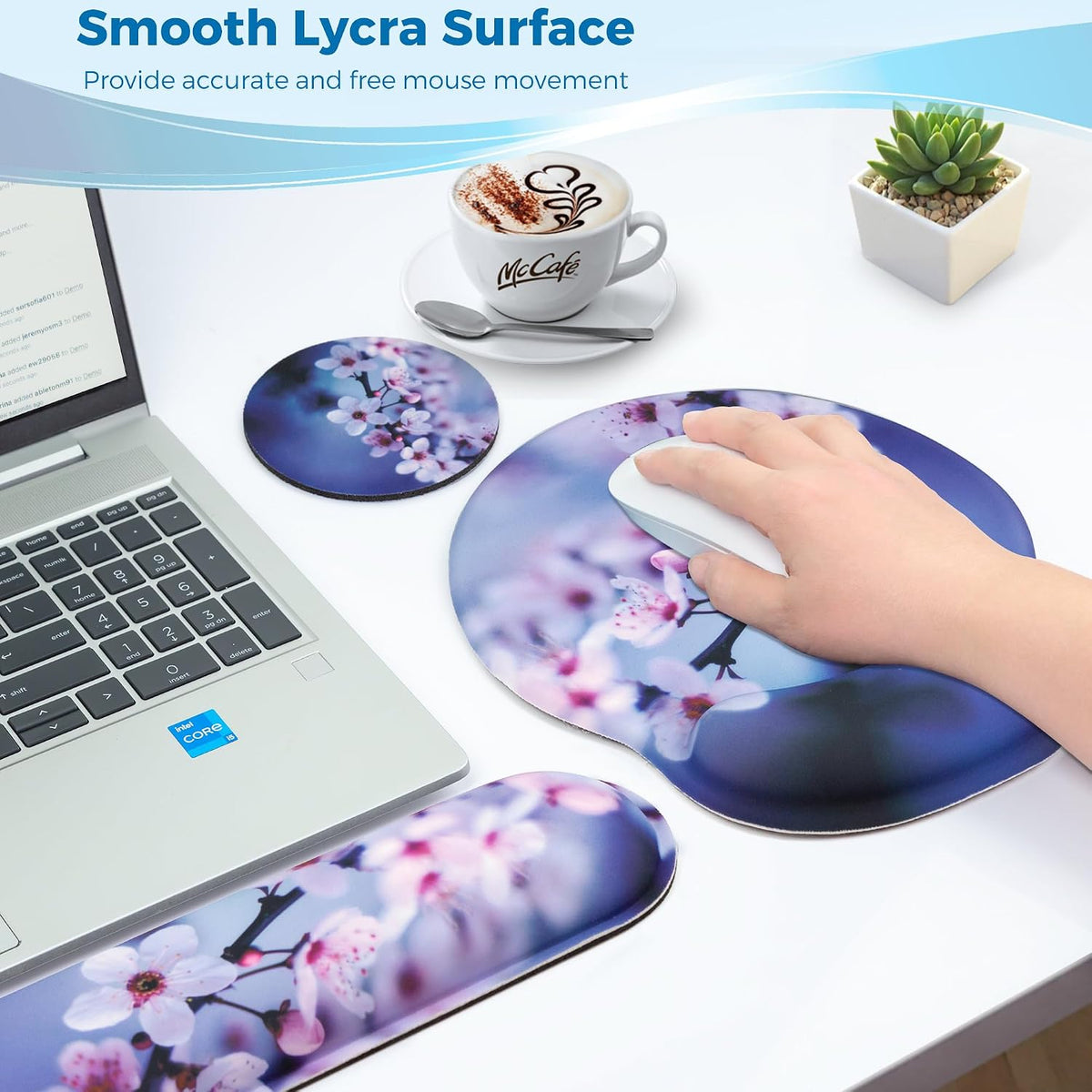 Mouse Pad and Keyboard Wrist Rest Support,Ergonomic Mouse Pad Set