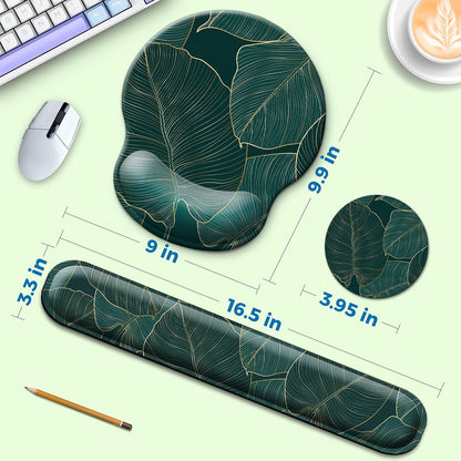 Mouse Pad and Keyboard Wrist Rest Support,Ergonomic Mouse Pad Set